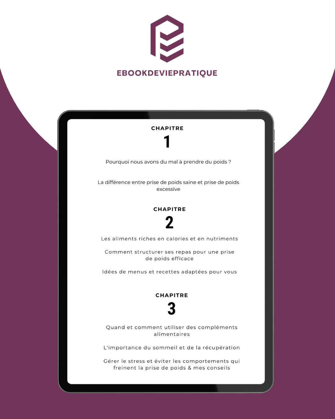 Mon corps, mon poid : Prise de poids Saine